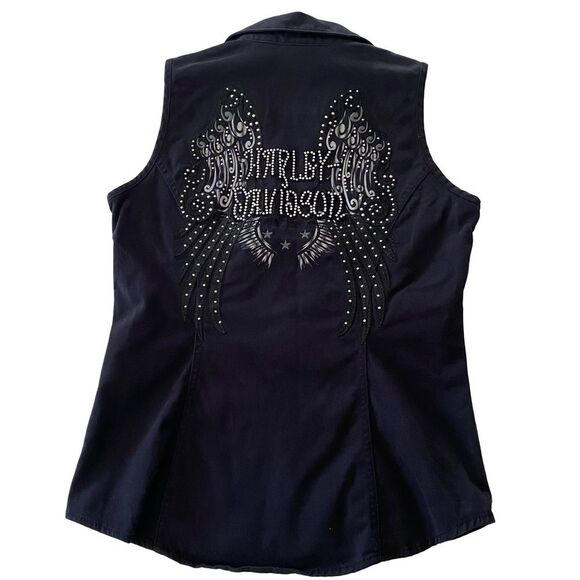 Harley-Davidson Jackets & Blazers - Harley-Davidson Genuine Motor Clothes Zip Front Vest Black Size M